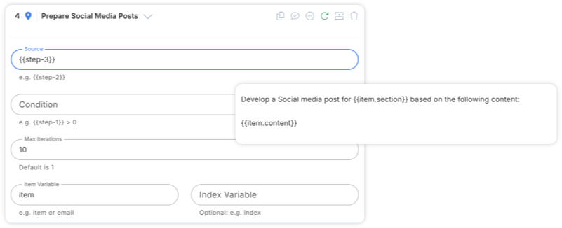 AI Workflow Step Loop