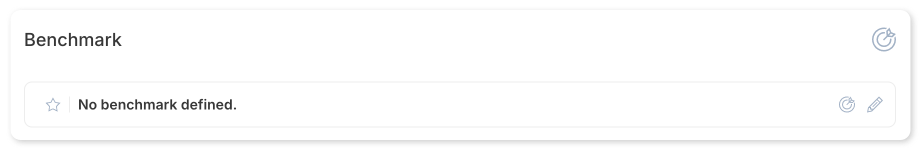 Benchmark configuration panel with enable toggle and criteria