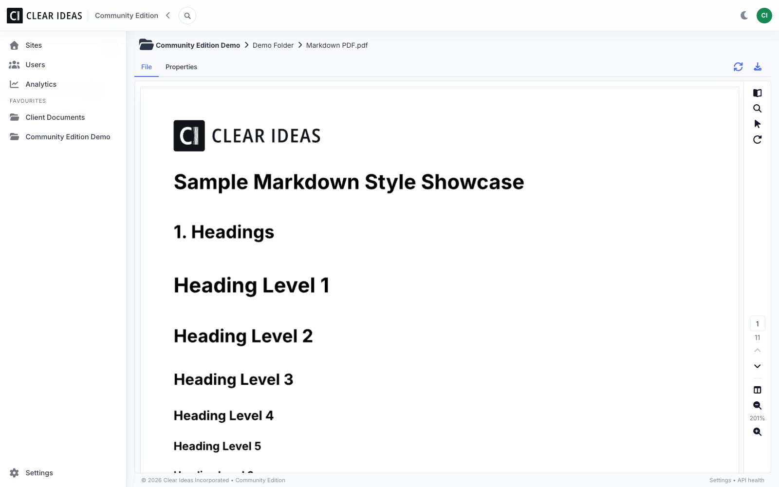 Clear Ideas Community Edition file viewer