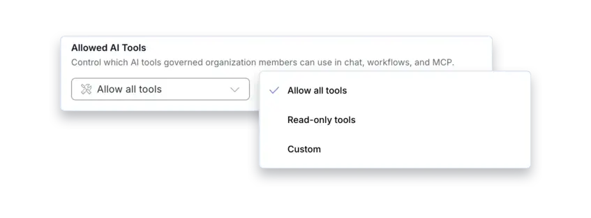 Clear Ideas AI governance montage showing allowed AI tool controls