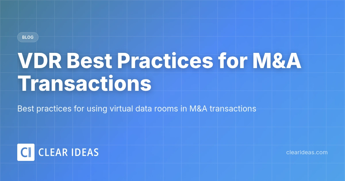 VDR Best Practices for M&A Transactions