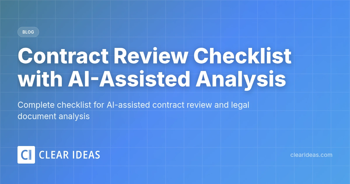 Contract Review Checklist with AI-Assisted Analysis