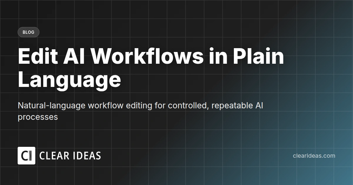 Edit AI Workflows in Plain Language